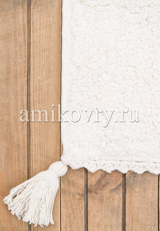 Белый коврик для ванной из хлопка Benny-Ecru
