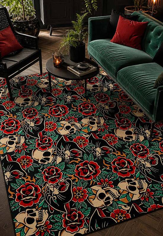 Безворсовый ковер для подростка Old School Pattern