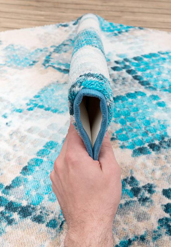 Голубой коврик для ванной Snakeskin 01 Blue