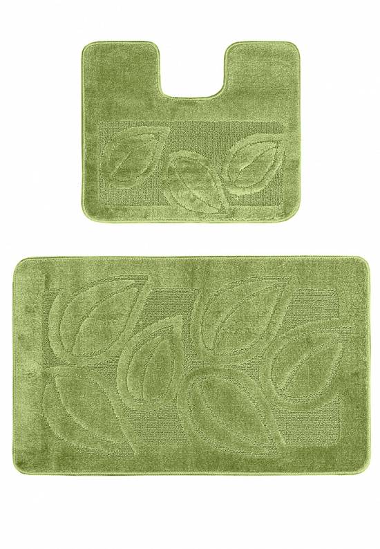 Зеленый комплект ковриков для ванной и туалета Flora 2510 Green BQ