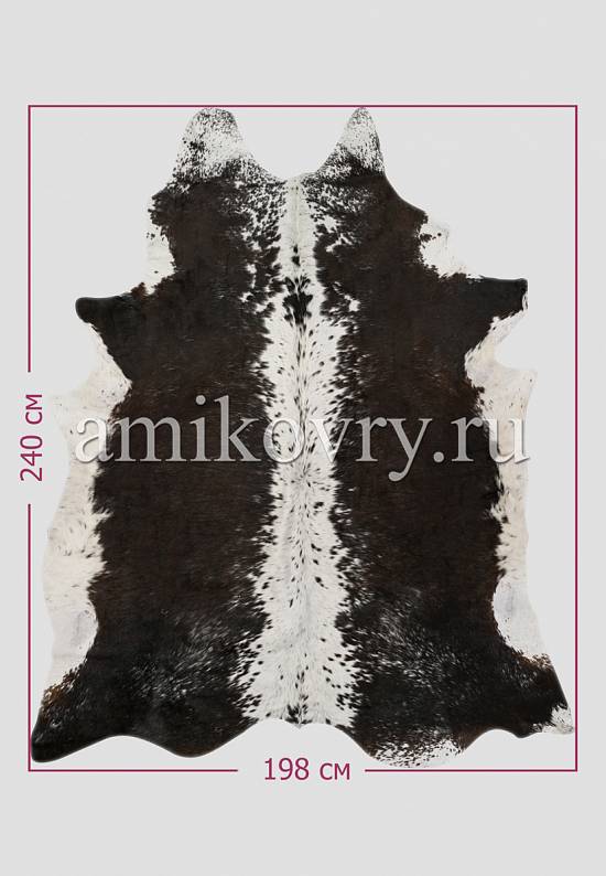 Натуральная шкура коровы Соль/перец чёрно-белая 656