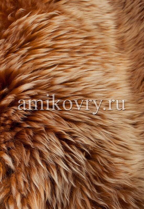 Новозеландская овчина коричнево-снежная круг