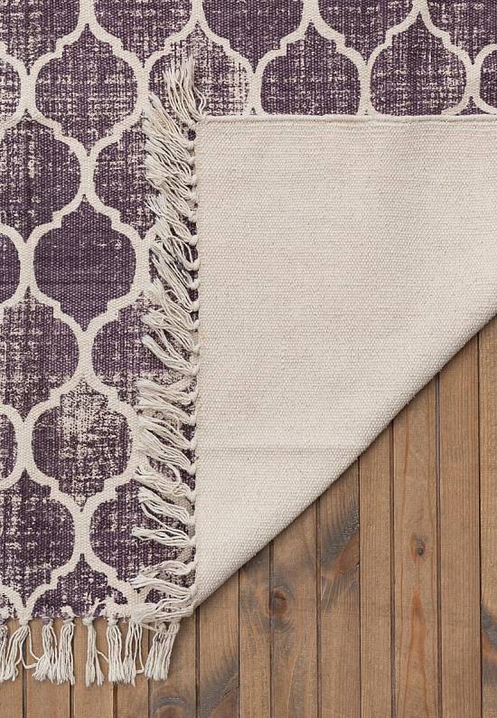 Безворсовый ковер из хлопка JHC-17-05 natural-purple