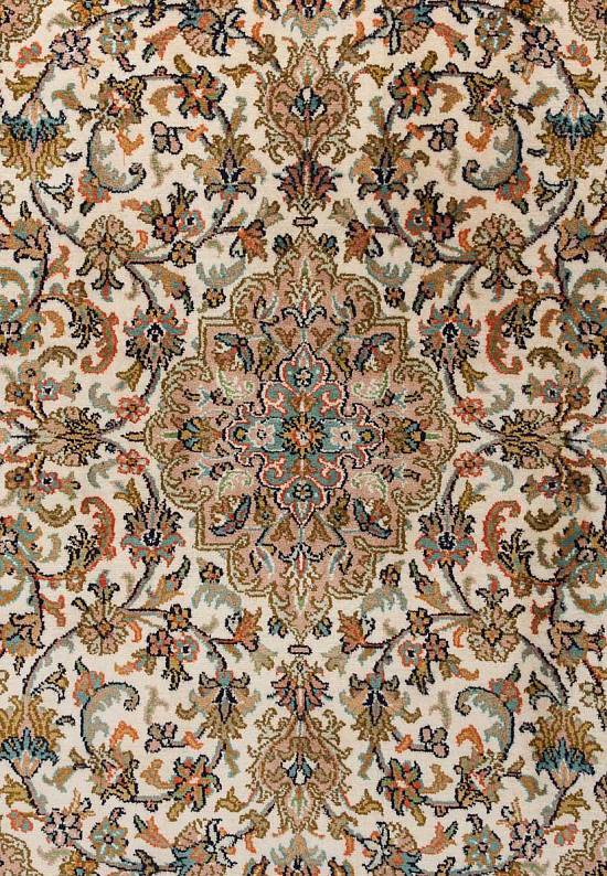 Шелковый ковер ручной работы из Индии 244189-Keshan beige/rose