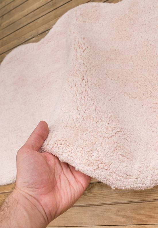 Розовый коврик для ванной из хлопка Cloud-Powder