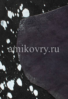 основа натуральной шкуры коровы хай-тек Серебро на черном