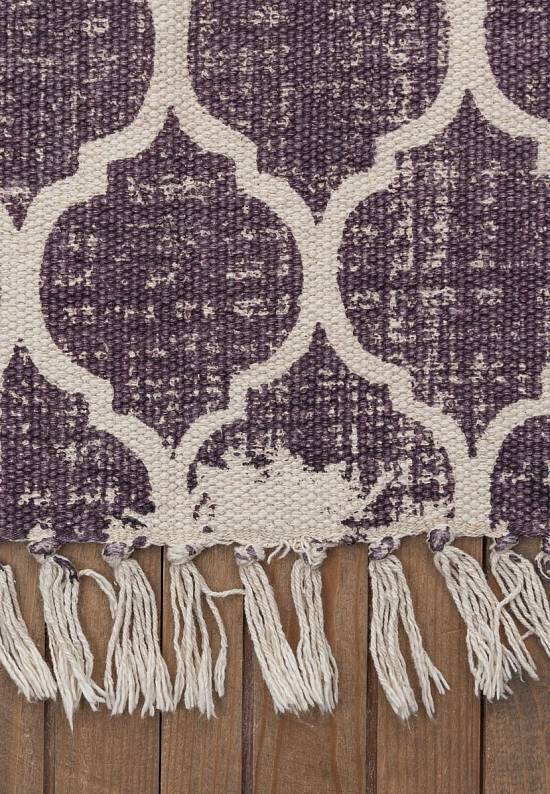 Безворсовый ковер из хлопка JHC-17-05 natural-purple