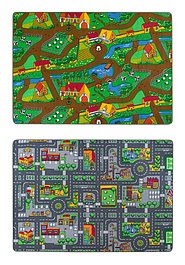 дизайн двустороннего игрового коврика Playmat DUO City Grey+Farm discount20