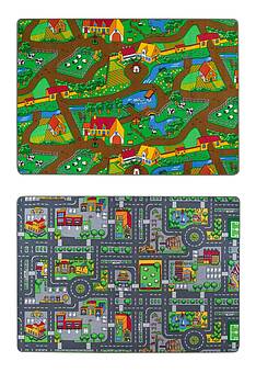 дизайн двустороннего игрового коврика Playmat DUO City Grey+Farm discount20