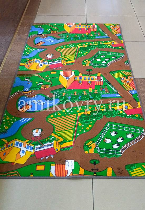 Двухсторонний детский игровой коврик DUO City Grey+Farm discount18