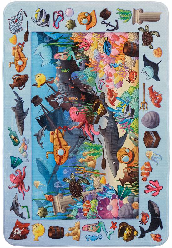 Детский мягкий игровой коврик Fond marin decouverte