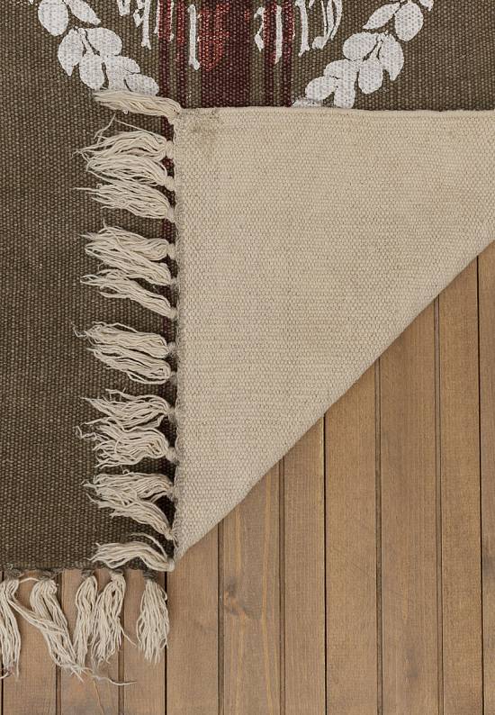 Безворсовый ковер из хлопка JHC-15 beige-red-white no34