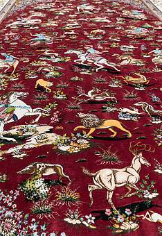 фрагмент ковра Ottoman Silk Shekargah-Modern Red