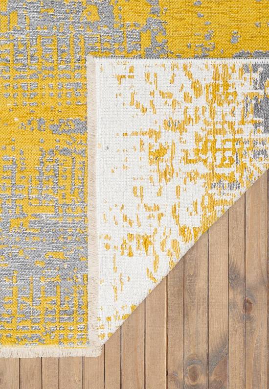 Двусторонний безворсовый ковер NK 01 Yellow Grey
