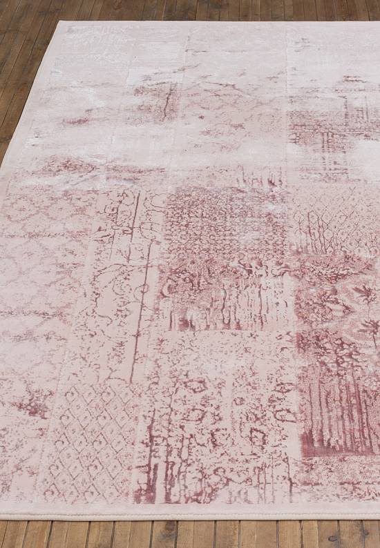Турецкий ковер из хлопка и вискозы Patchwork Pembe