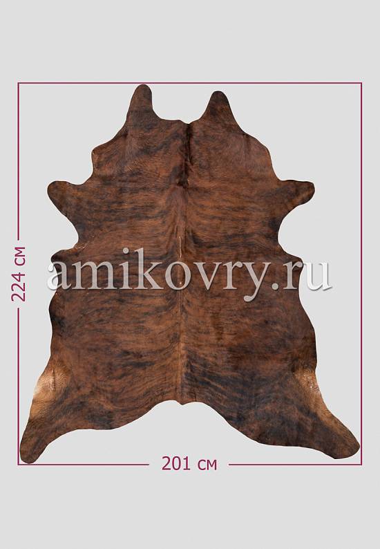 Натуральная шкура коровы Полосы коричнево-чёрные 100