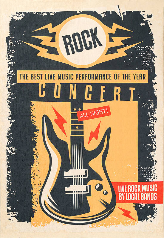 Безворсовый ковер для подростка Rock Poster