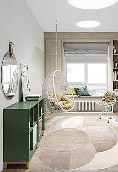 ковер в интерьере Merano MRN 06 Cream Gold фигура