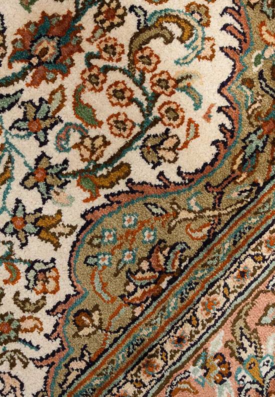 Шелковый ковер ручной работы из Индии 243814-Kerman beige/rust