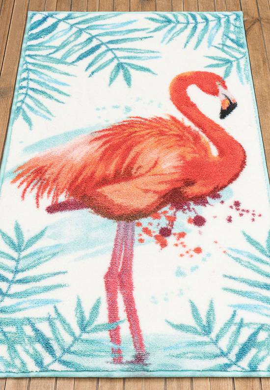 Светлый коврик для ванной  Flamingo 01 Turquoise