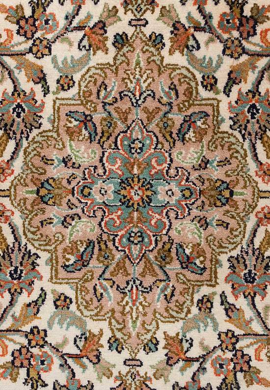 Шелковый ковер ручной работы из Индии 244189-Keshan beige/rose
