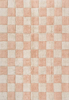 дизайн ковра Lorena Canals Cotton Chess Pink