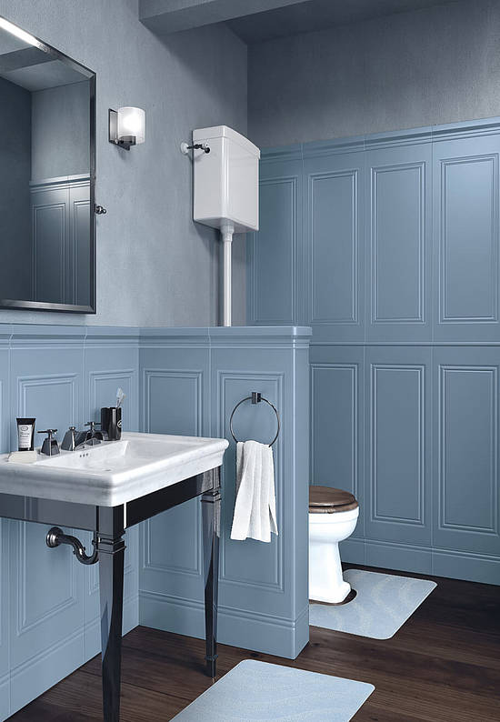 Голубой комплект ковриков для ванной и туалета Symphony 2522 Baby Blue PS