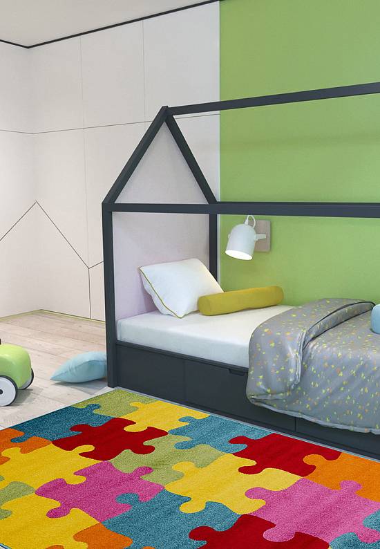 Недорогой синтетический ковер V820-Multicolor