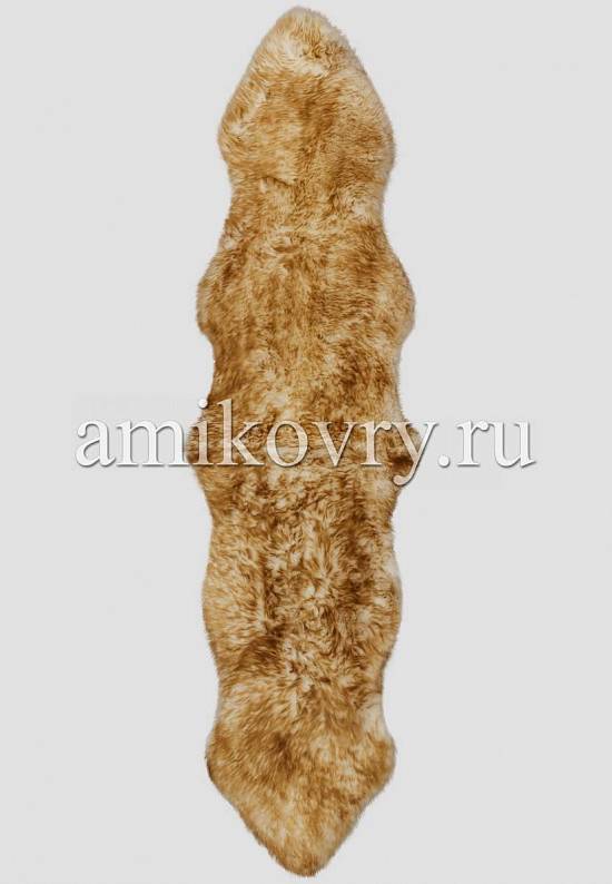 Новозеландская овчина белая с коричневым верхом