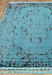 ковер в перспективе против ворса Saten 02 Turquoise