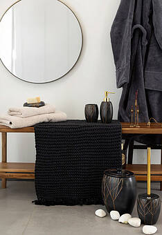 коврик для ванной в интерьере Irya Bath Lavish-Dark Gray