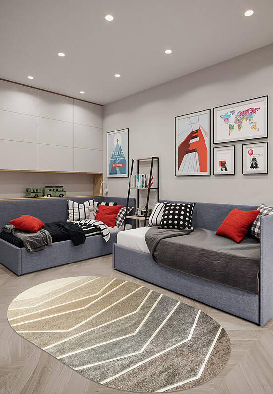 Недорогой синтетический ковер 5759-18455