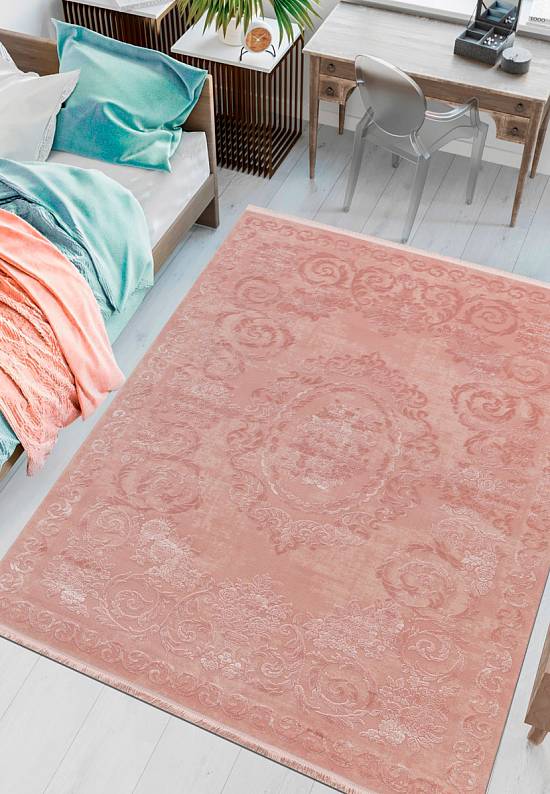 Турецкий однотонный ковер из акрила 5325 Pink