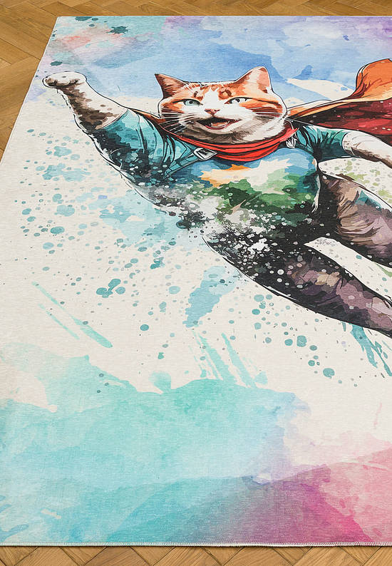 Безворсовый ковер для подростка Cat Multicolor