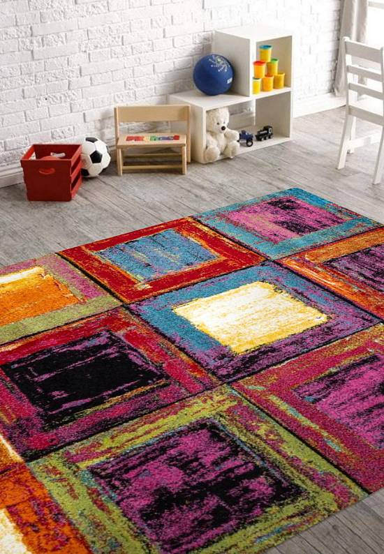 Недорогой синтетический ковер 2939-Multicolor