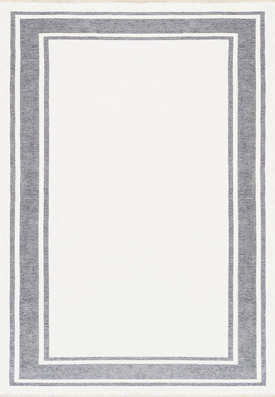 Двусторонний безворсовый ковер из шенилла NK 06 Grey White