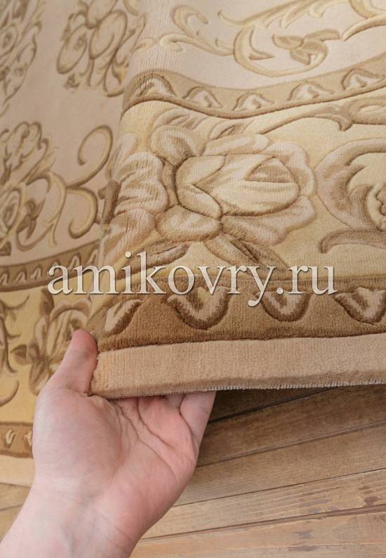 Шерстяной ковер QJ0312MB-1-beige/pink
