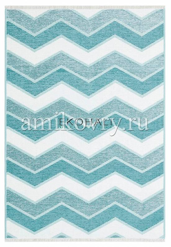 Двусторонний безворсовый ковер из шенилла NK 05 Cream Aqua
