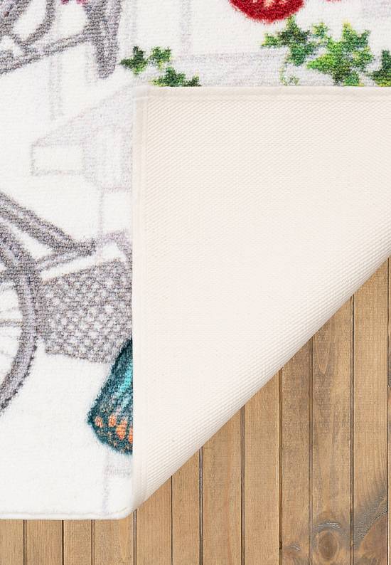 Коврик для ванной в стиле прованс Flower Basket 01 White