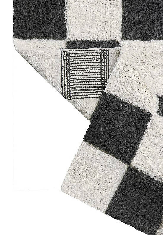 Детский стираемый ковер Chess Dark Grey