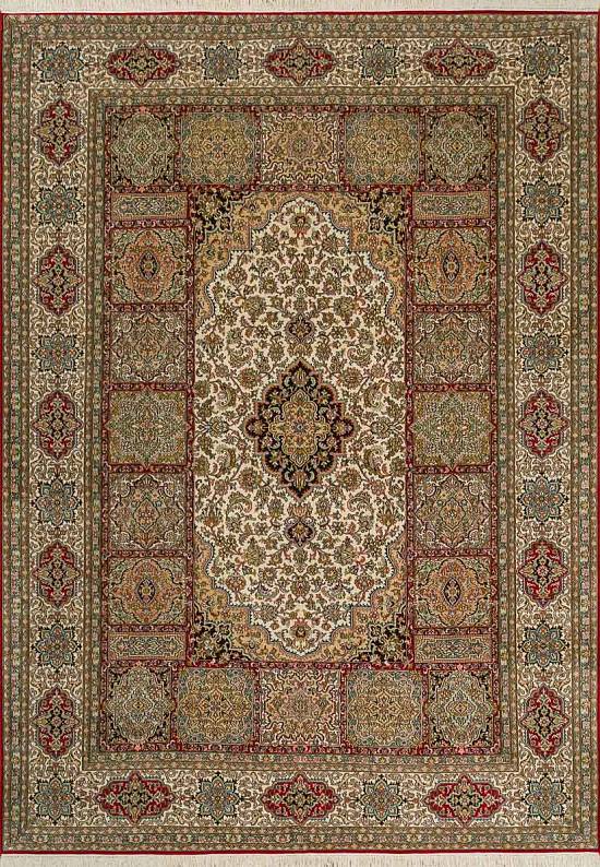 Шелковый ковер из Индии Shiraz Red Beige