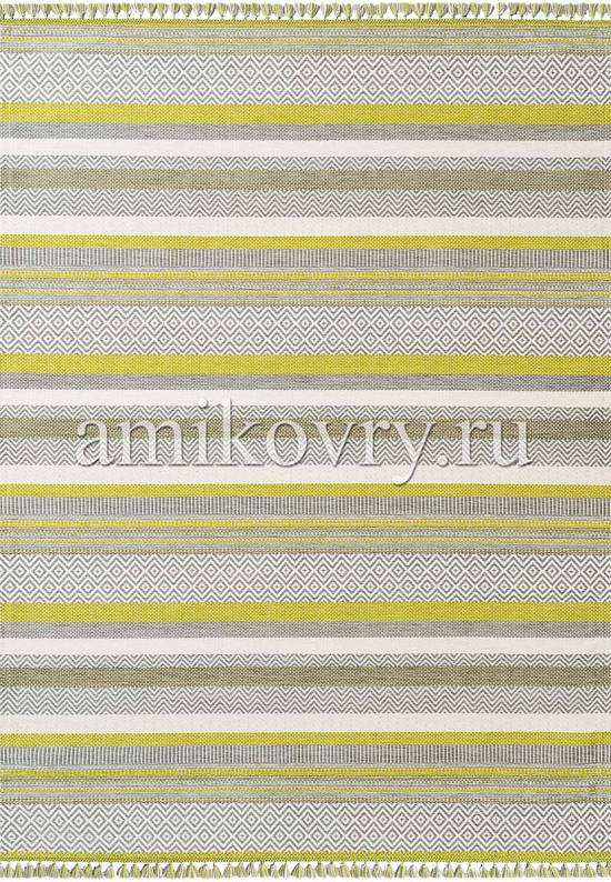 Турецкий ковер-циновка в полоску с бахромой AZ 01 Green