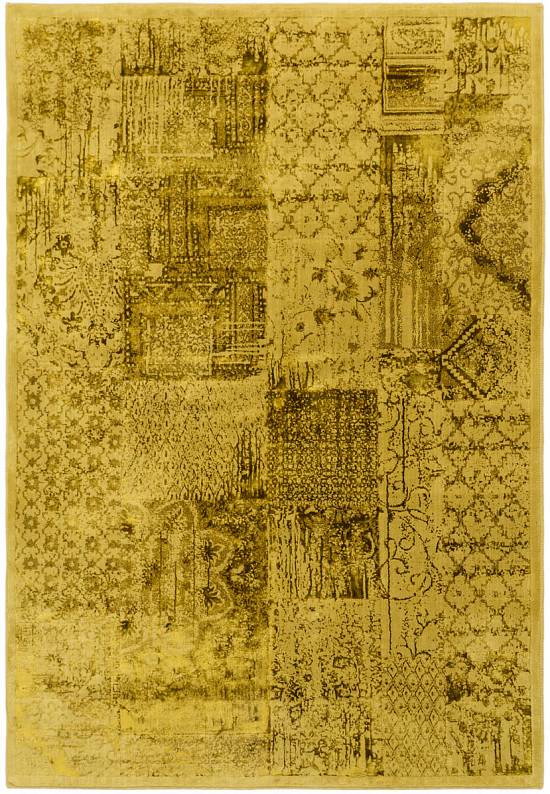 Турецкий ковер из хлопка и вискозы Patchwork Mustard