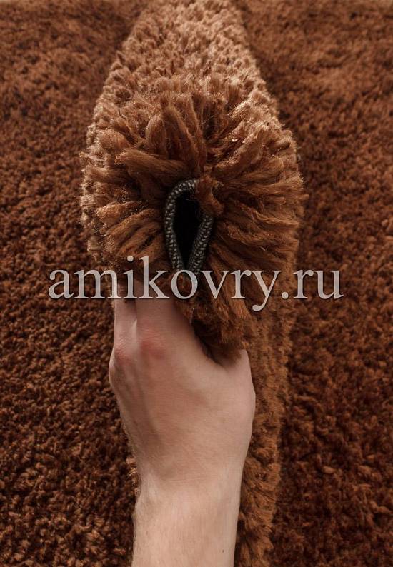 Однотонный ковер шегги no17-brown