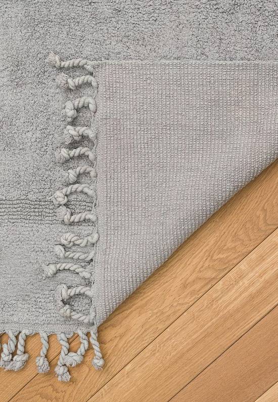 Серый коврик для ванной из хлопка Paloma-Light Gray