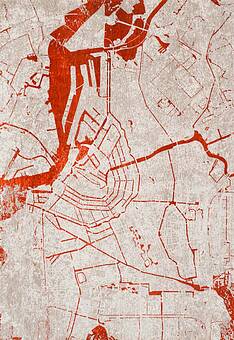 дизайн безворсового ковра Streets Amsterdam LS5283-L267