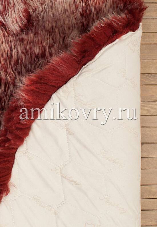 Новозеландская овчина бордо-снежная круг