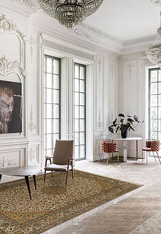 ковер в интерьере Cashmir IIST-GI75KE5ZZ Kashan Cream