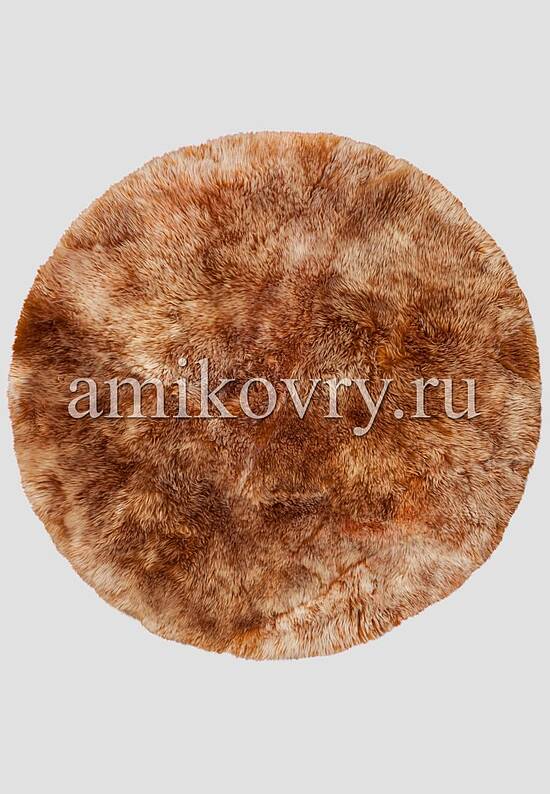 Новозеландская овчина коричнево-снежная круг