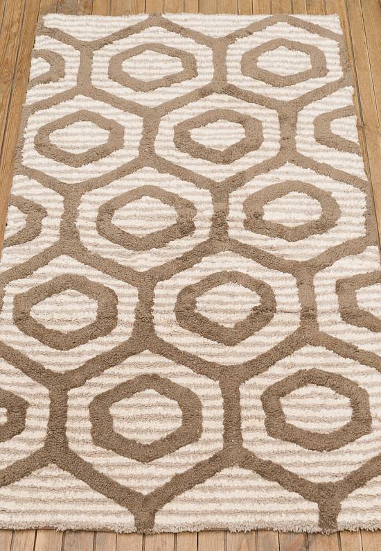 Бежевый коврик для ванной из хлопка Putbol-Beige
